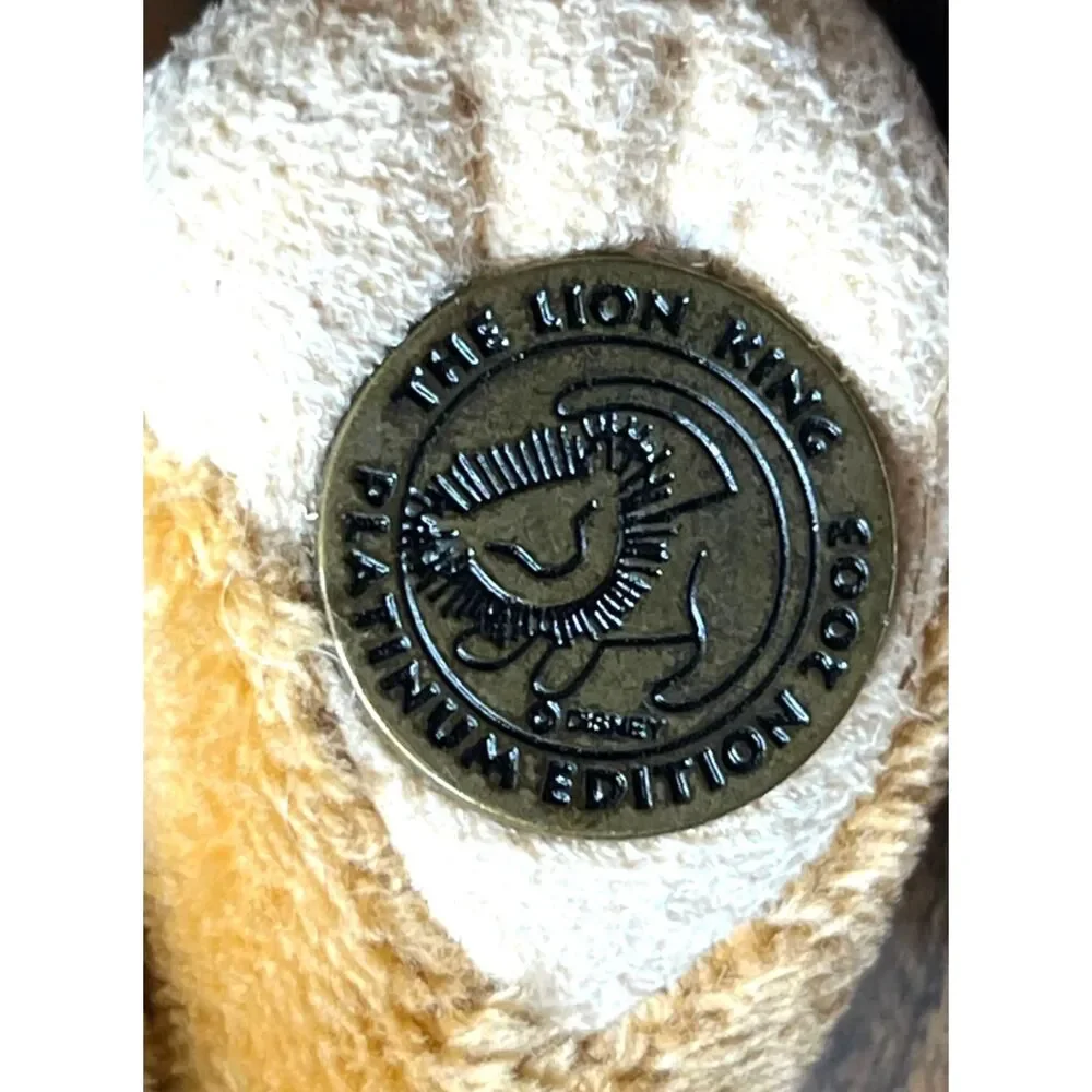 Disney Parks Lion King Copper Simba Bean Bag Plush Platinum Edition 2003 Retired